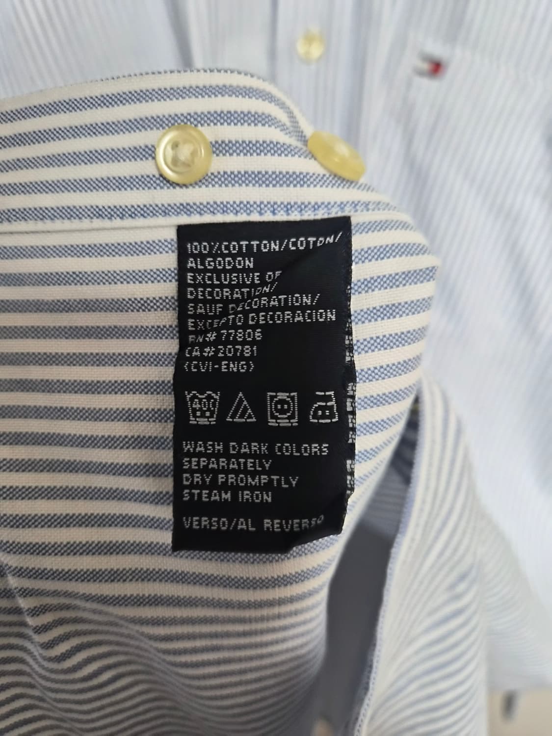 타미힐피거Tommy 옥스포드 스트라이프 셔츠 L - S377 상품이미지5