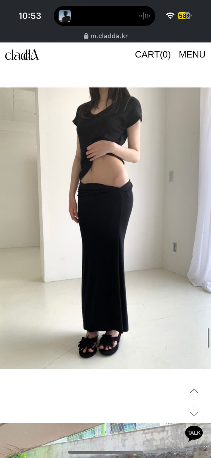 Cladda : twist slim skirt - black 상품이미지4
