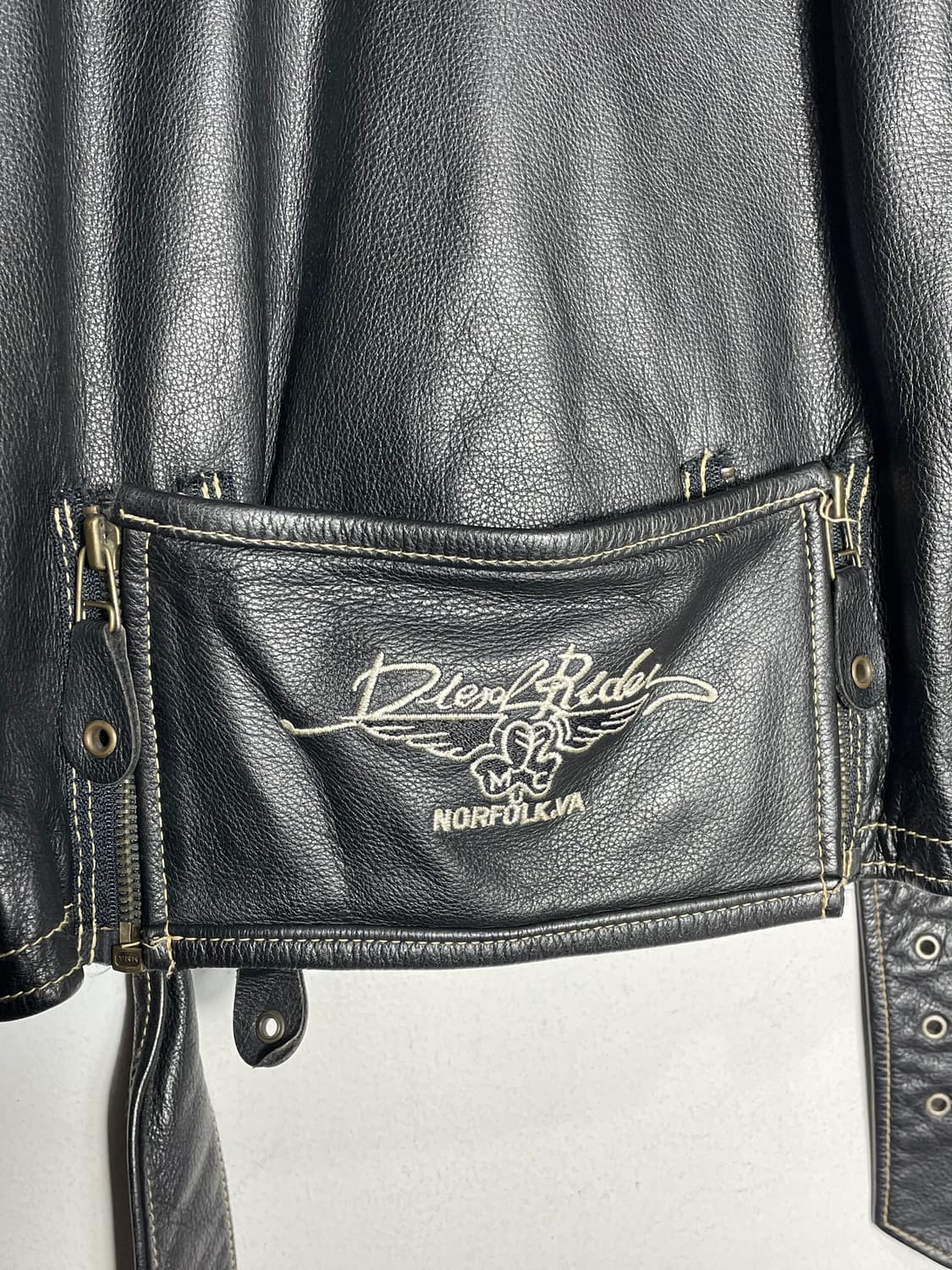 디젤 Diesel Sport 가죽 더블 라이더 자켓 90s 상품이미지5