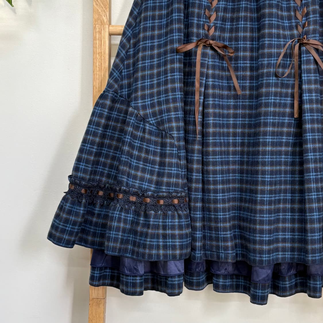 JPN/ 모리걸캉캉스커트 겨울치마 레이스업스커트 체크스커트 상품이미지4