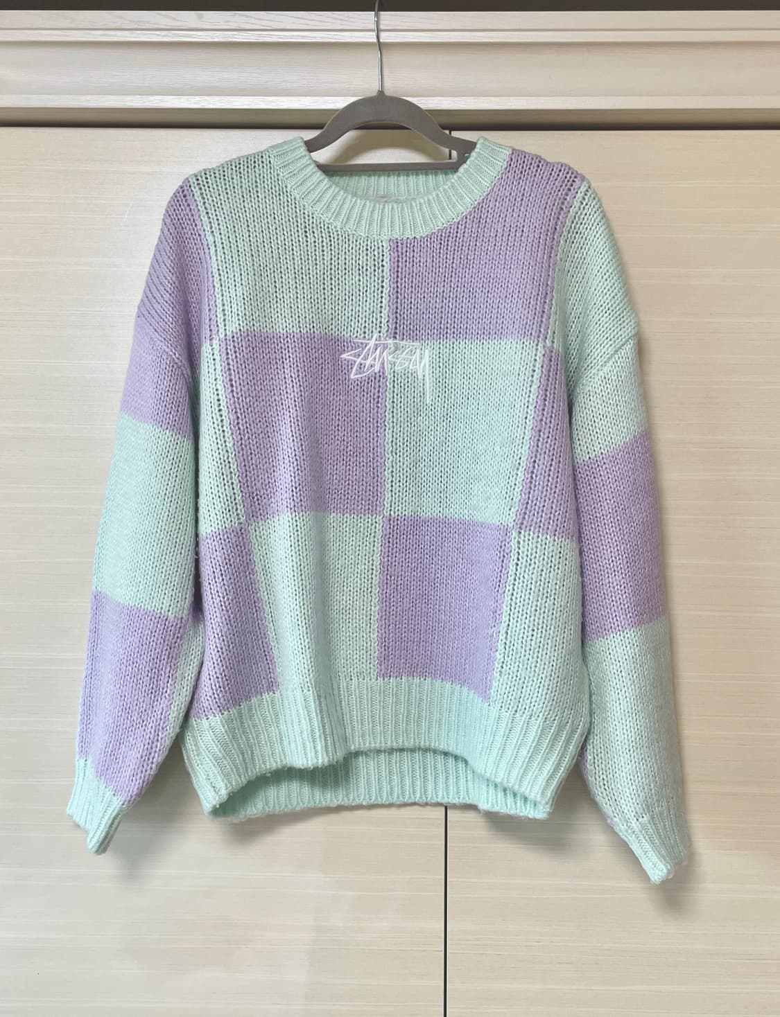 Stussy 스투시 블록 체크 니트 상품이미지1