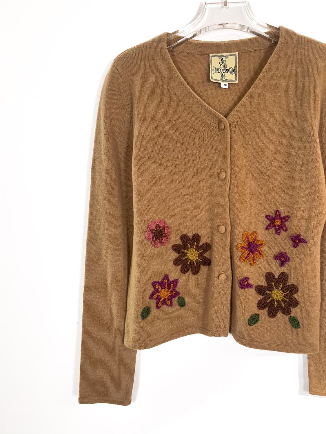 조코모몰라 플라워 스티치 울 가디건 상품이미지2