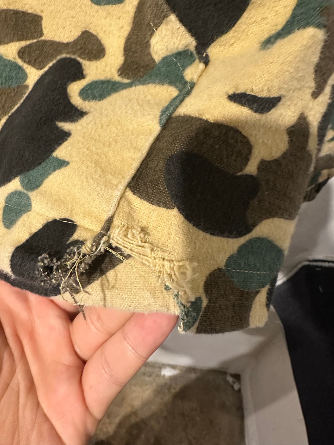 빈티지 90s 덕 카모 하프 후드집업 상품이미지3