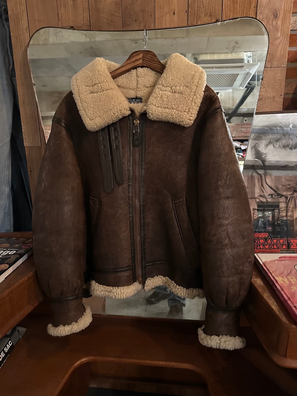 USA AVIREX 아비렉스 B-3 무스탕 가죽 자켓 상품이미지2