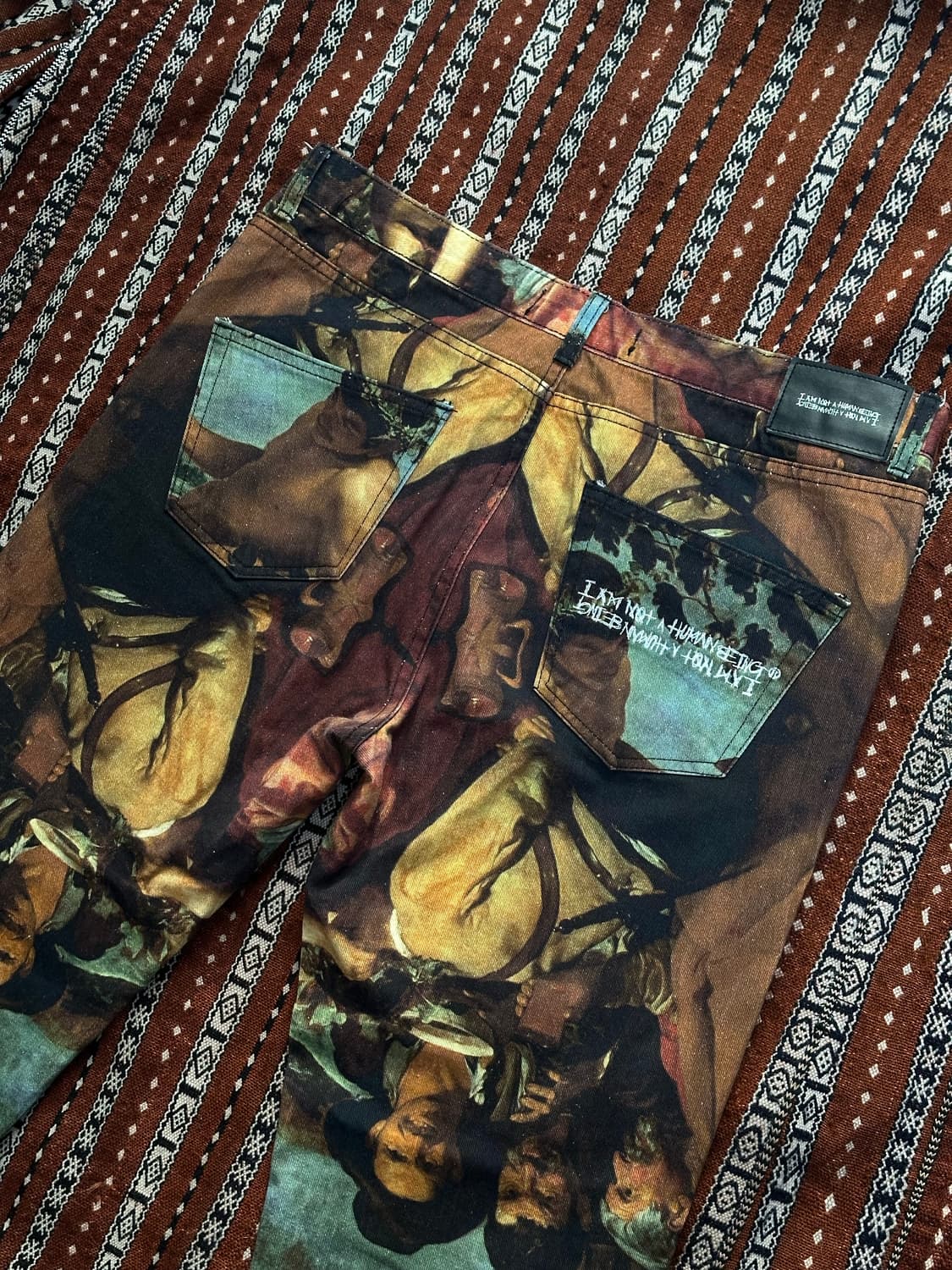 I AM NOT A HUMAN BEING 프린트 데님 32 상품이미지5