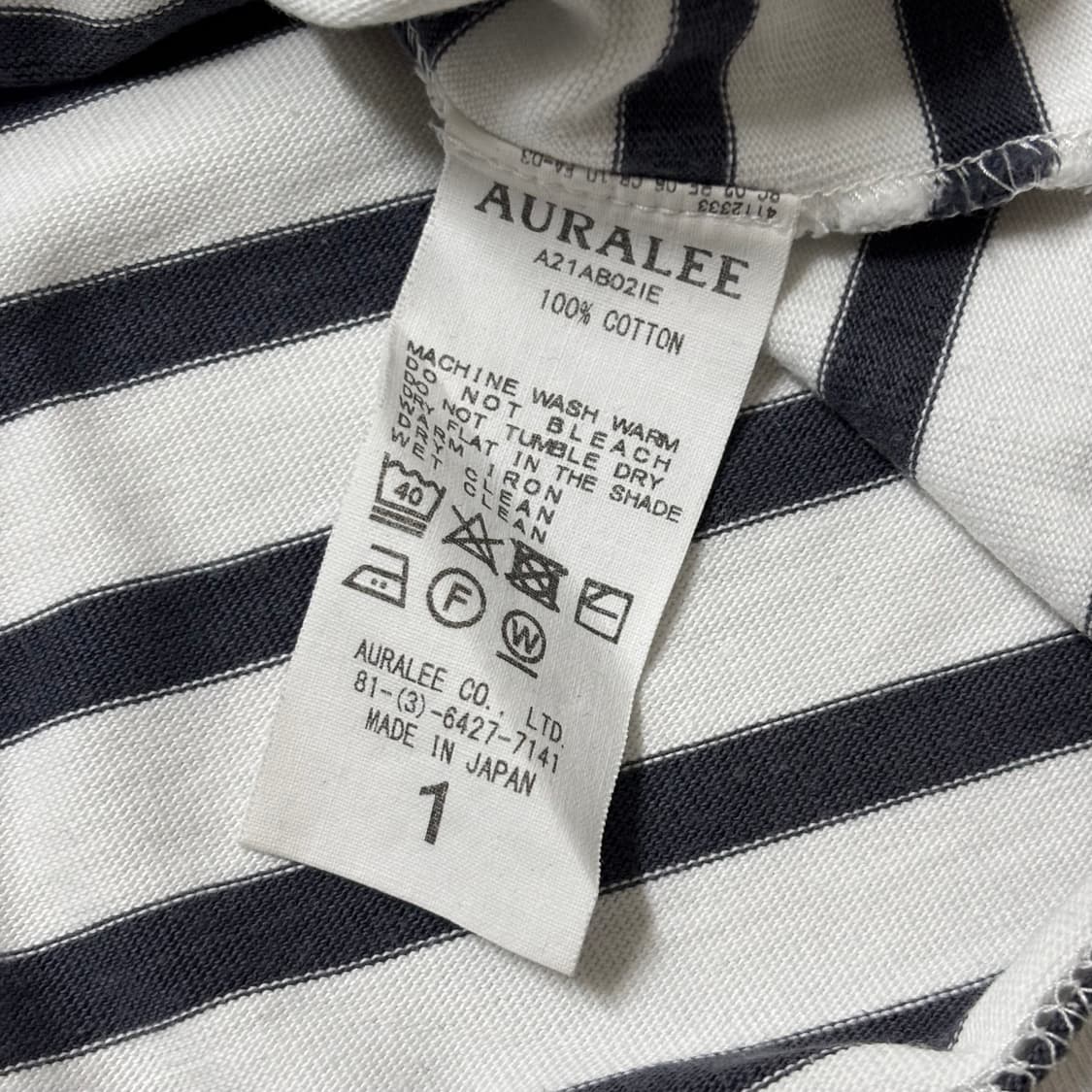 AURALEE For IENA  오라리x이에나 스트라이프 코튼 티셔츠 상품이미지4