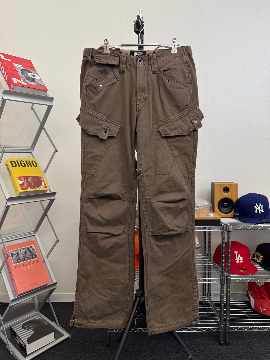 Vintage 브라운 카고 슬릿 세미와이드 팬츠 상품이미지1