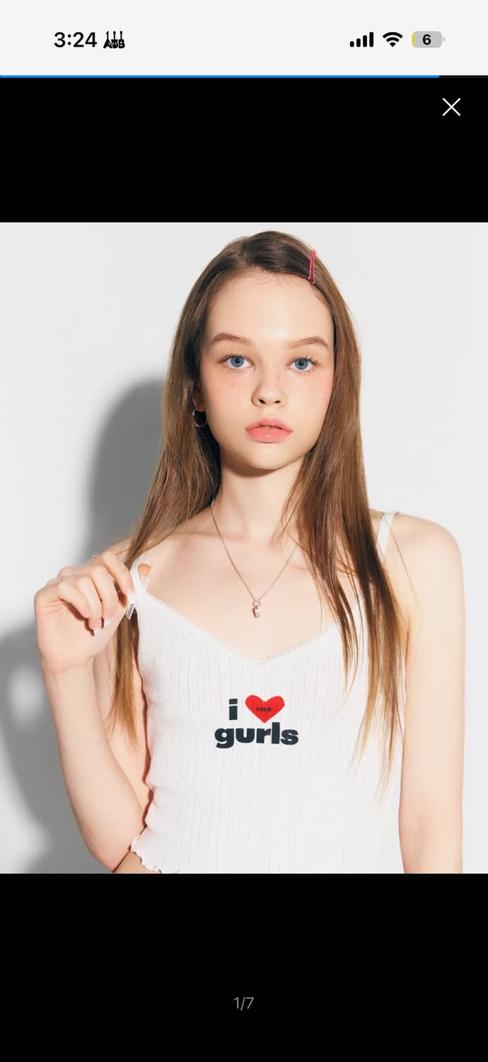 애즈이프캘리 CALIE GURLS SLEEVELESS WHITE 상품이미지1