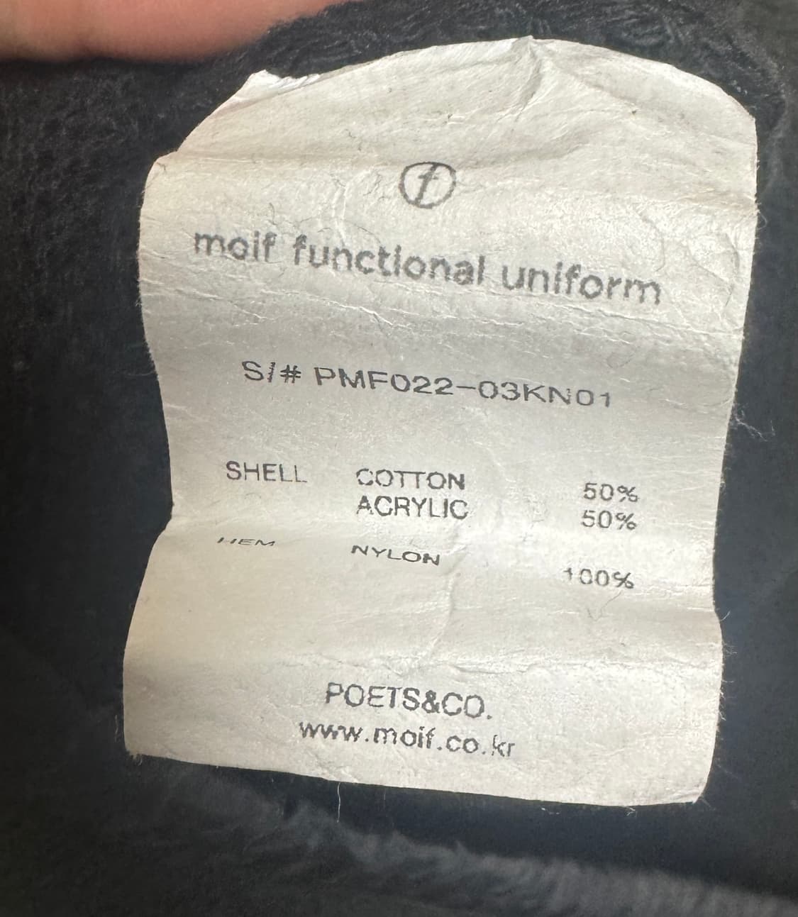 모이프 니트 [AW22]FN CREWNECK KNIT / BLACK 상품이미지4