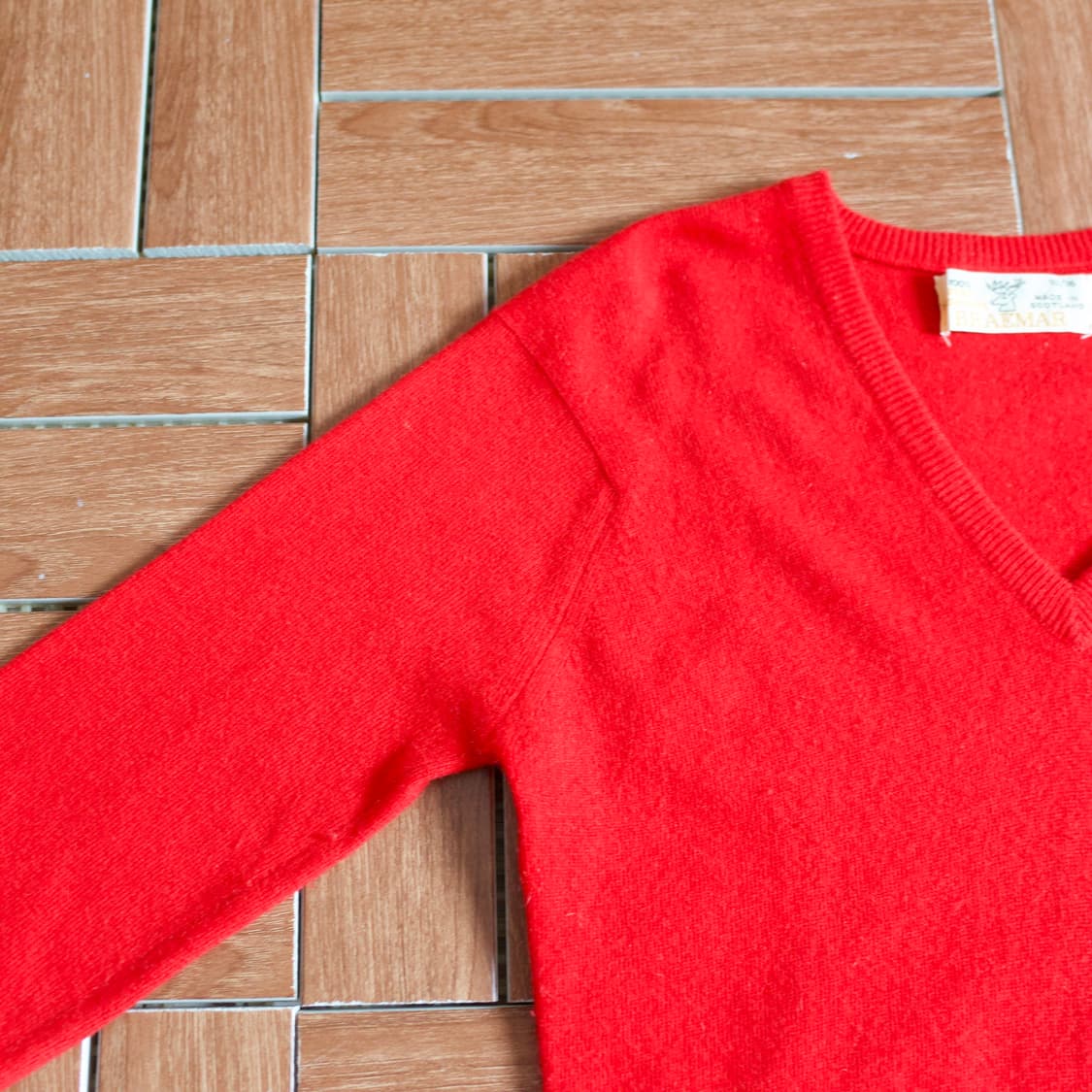 80’s Braemar v-neck pure cashmere knit 상품이미지3