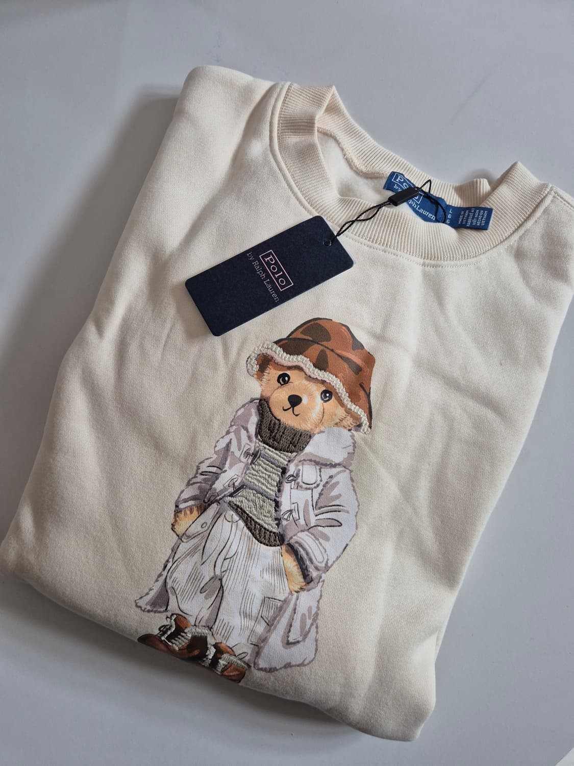 폴로 베어 맨투맨 아이보리 S (새상품) 상품이미지1