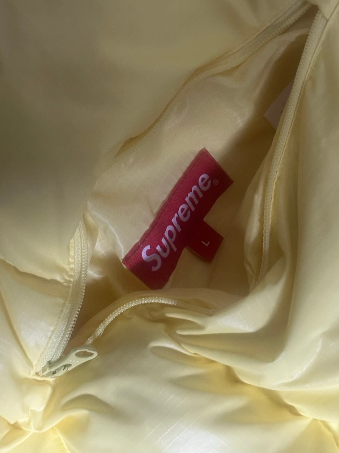 (L)슈프림 리버시블 다운 자켓 패딩 옐로우 팝니다 상품이미지5