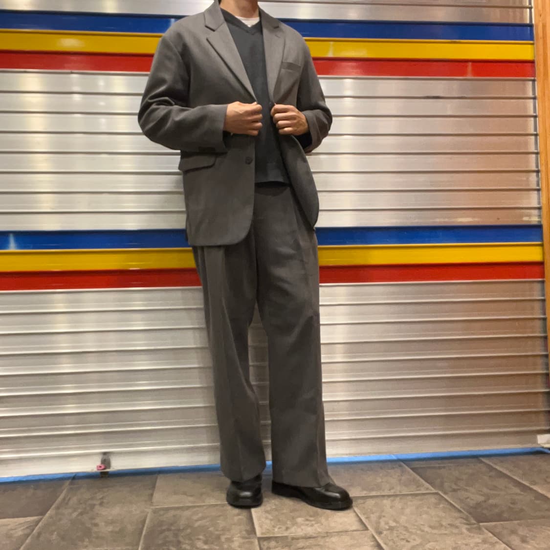 [택포](상의105,하의32) 호웰 오버핏 울 수트 챠콜 상품이미지1