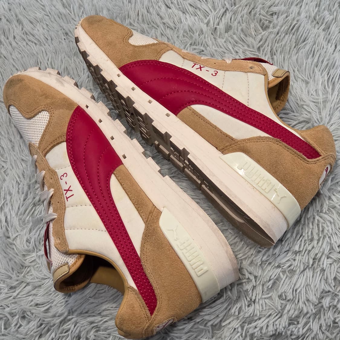 5q-21:푸마 TX-3 베이지 레드 (24cm)-상태굿 상품이미지8