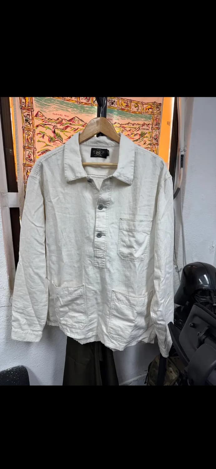 Rrl 헤링본 린넨 풀오버 셔츠 L 상품이미지3