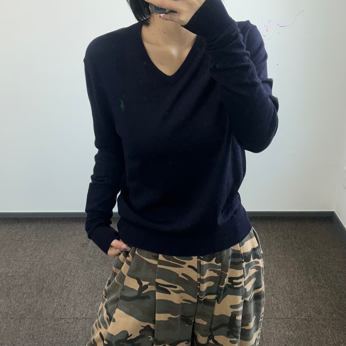 Polo 폴로 그린포니 네이비 브이넥 니트 상품이미지1