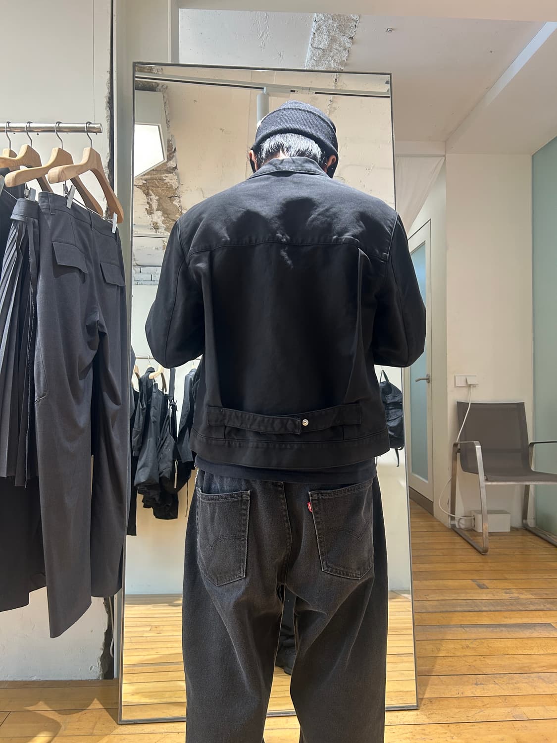 NOUVMAREE 트러커 자켓 블랙 상품이미지3