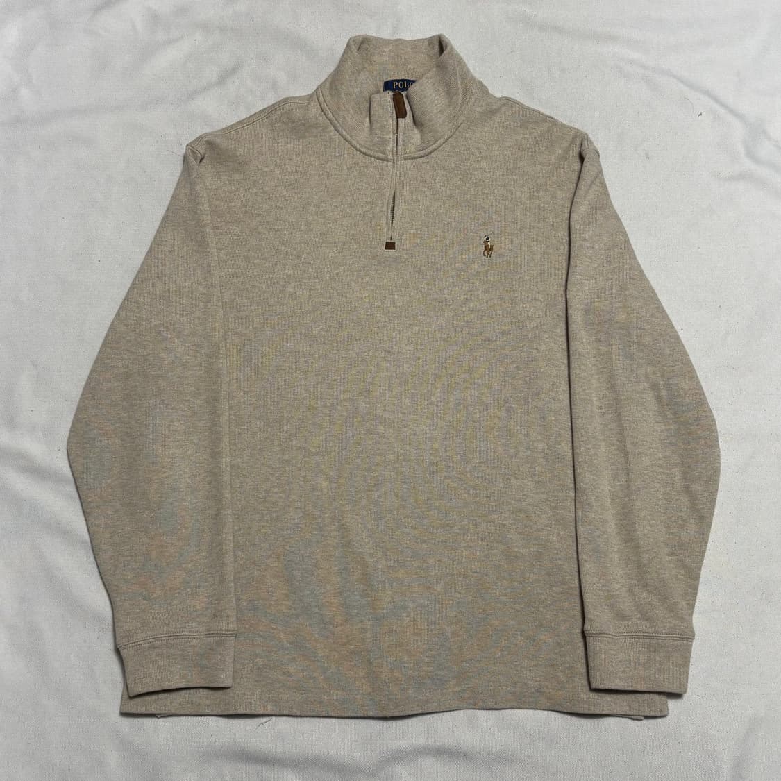 XL 폴로랄프로렌 코튼 아이보리 니트 반집업 상품이미지2