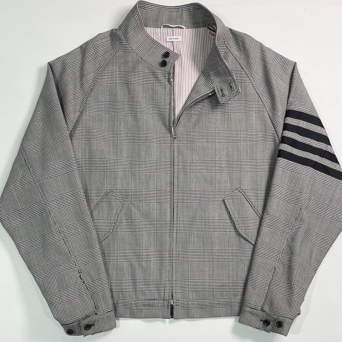 톰브라운 글렌체크 사선 헤링턴자켓  상품이미지1