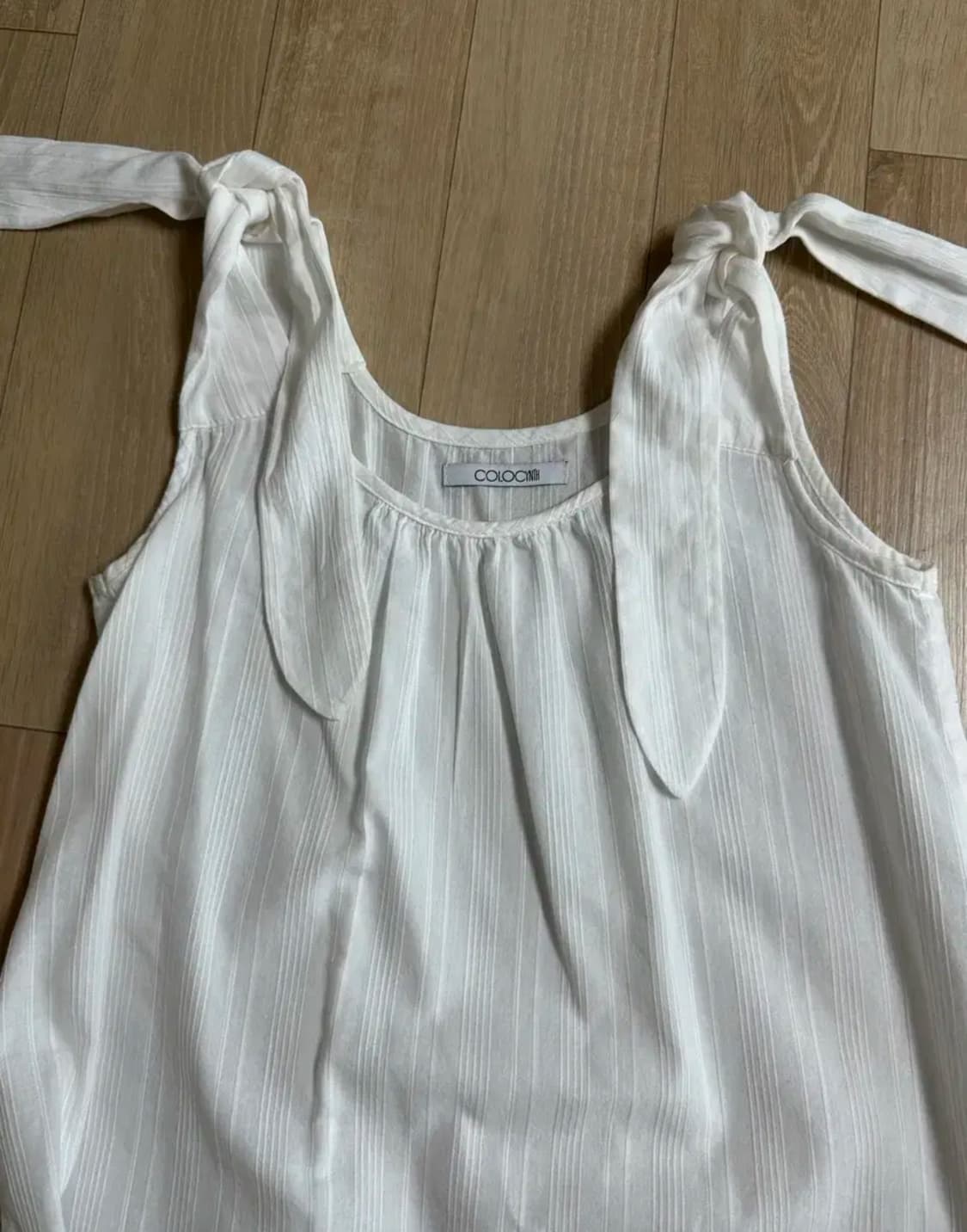 콜로신스 RABBIT TIE TIE BLOUSE STRIPE WHITE 상품이미지3