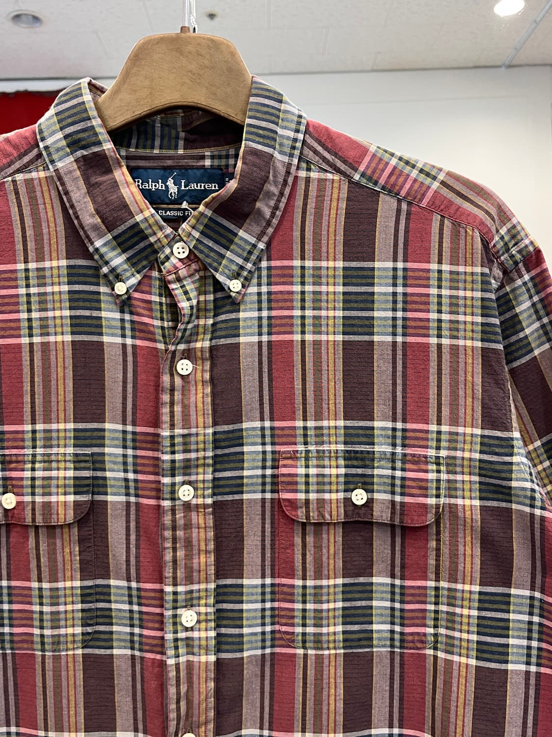 Polo RL 폴로 랄프로렌 CLASSIC FIT 투포켓 체크 반팔 셔츠 상품이미지4