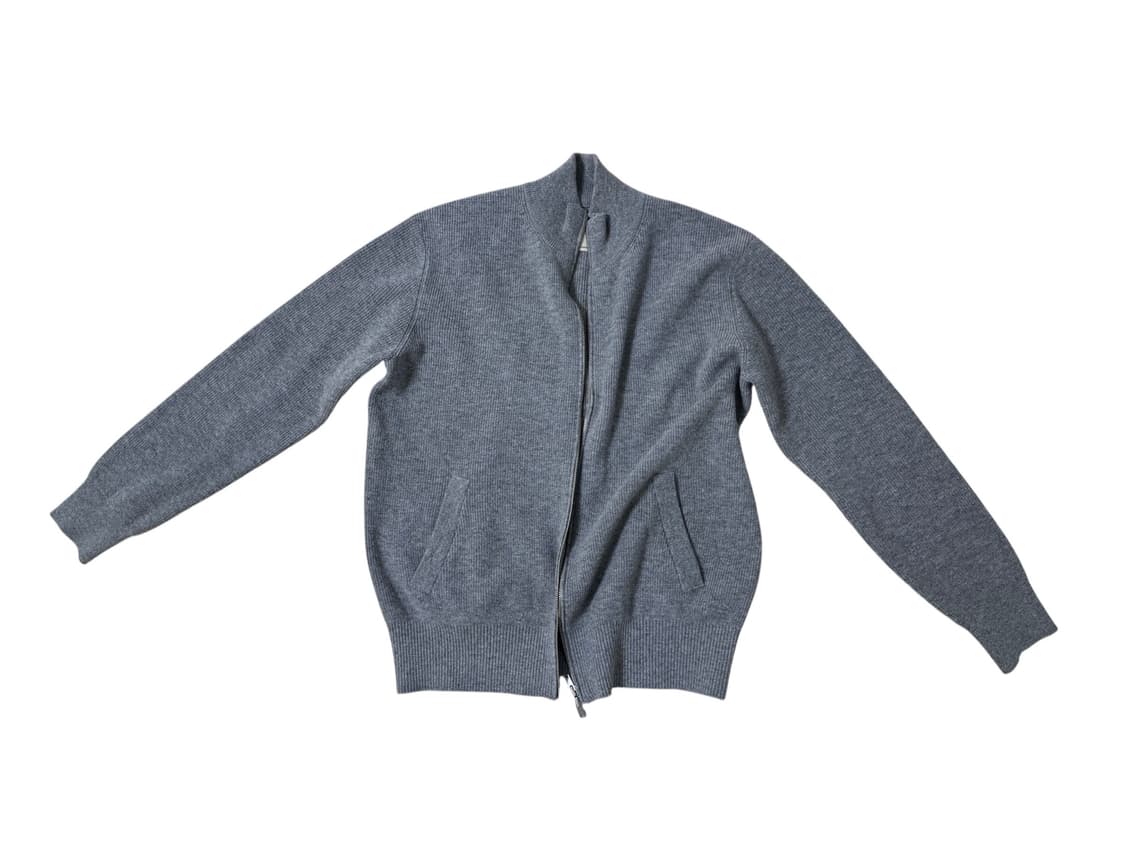 포터리 메리노울 풀집업 니트 멜란지그레이 2사이즈  상품이미지4