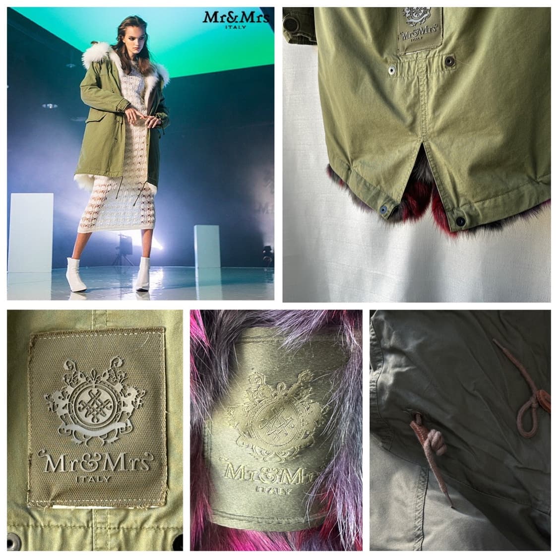 미스터앤미세스 이태리 라쿤 퍼 야상 카키 레드 상품이미지10