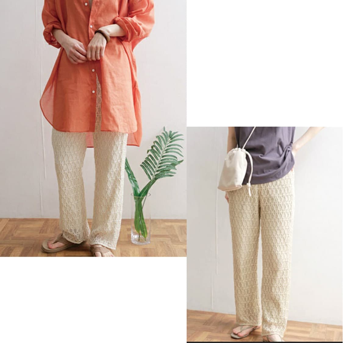 URBAN RESEARCH DOORS 크로셰레이스이지팬츠 상품이미지1