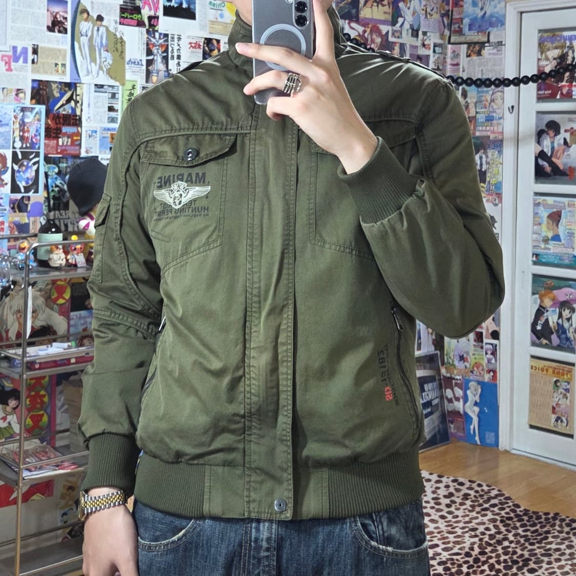빈티지 밀리터리 절개 항공 자켓 상품이미지1