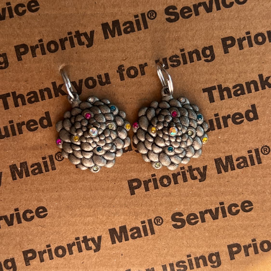 90s vtg Flower Cluster Keyring 상품이미지1