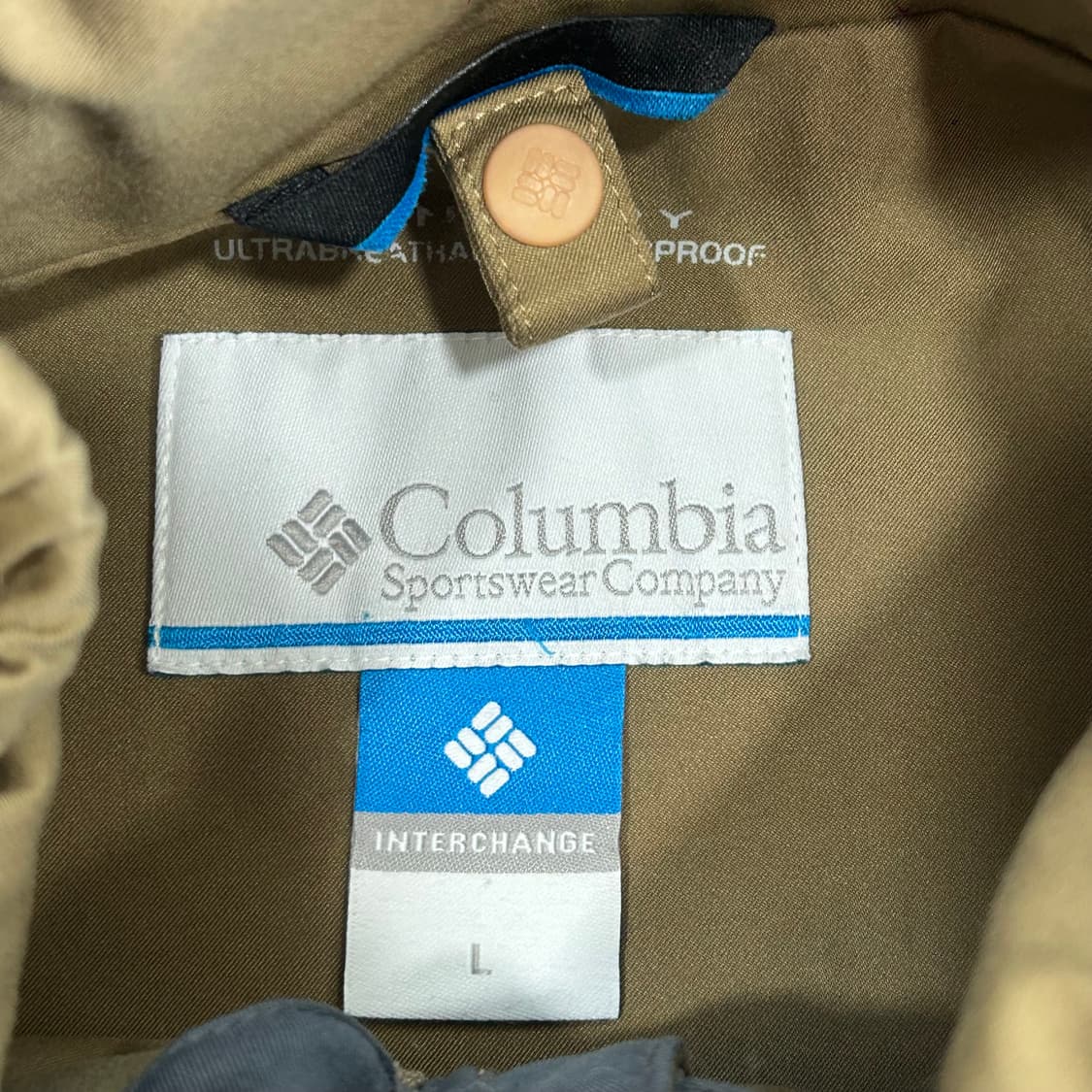 Columbia 콜롬비아 이중 2-way 지퍼 카키 배색 바람막이 상품이미지5