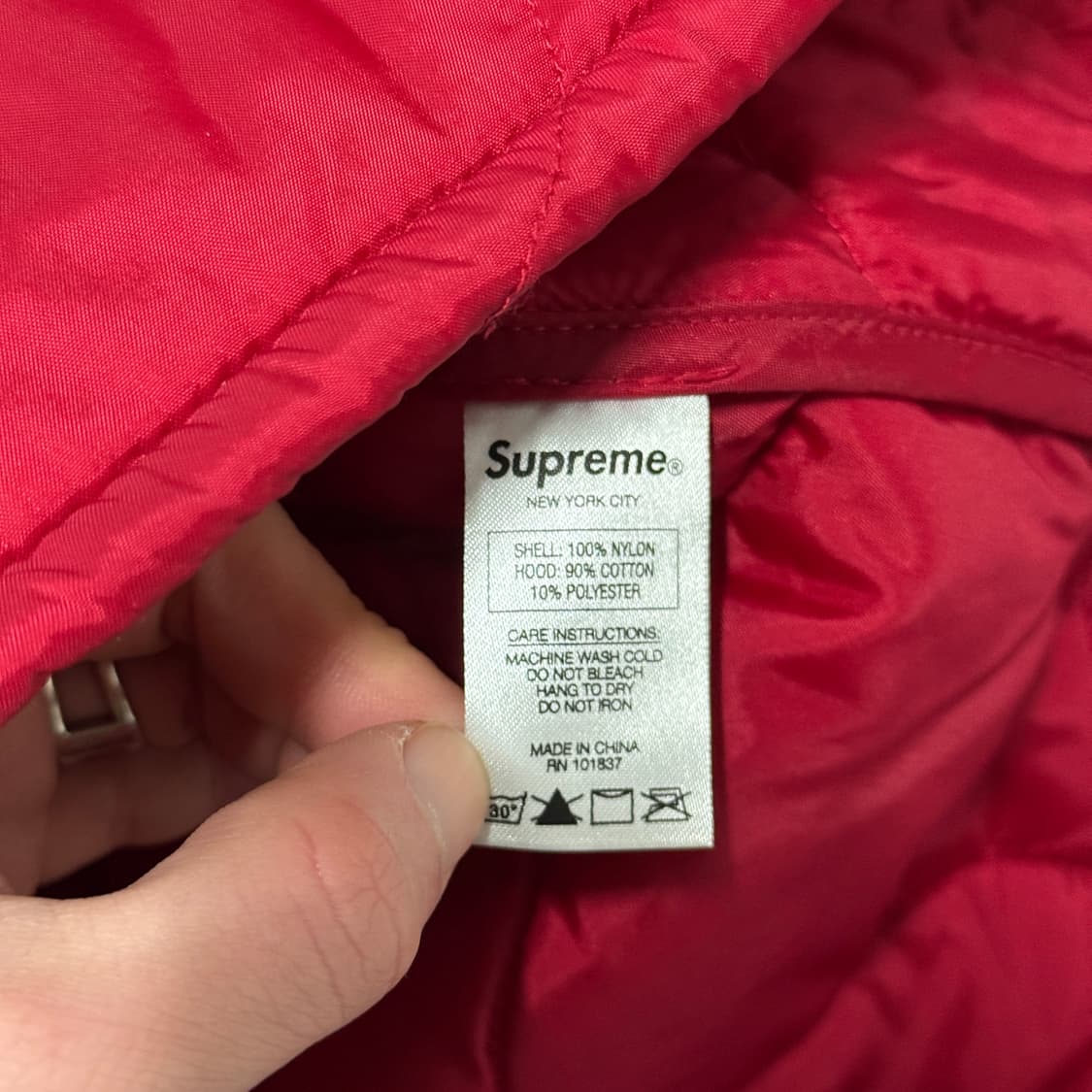 17FW 슈프림 퀼티드 라이너 후드 자켓 상품이미지6