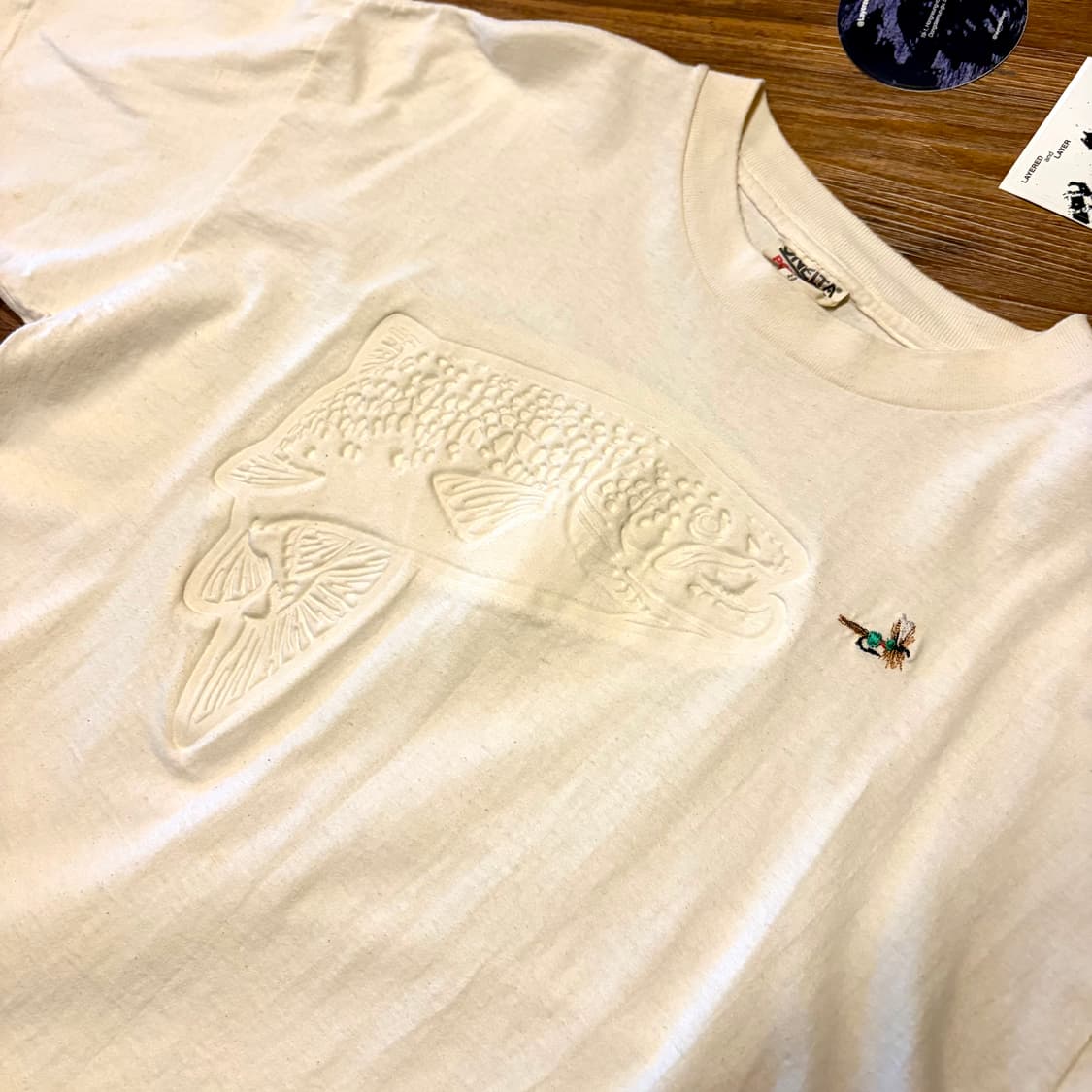 90s koi embroidered 싱글스티치 티셔츠 상품이미지1