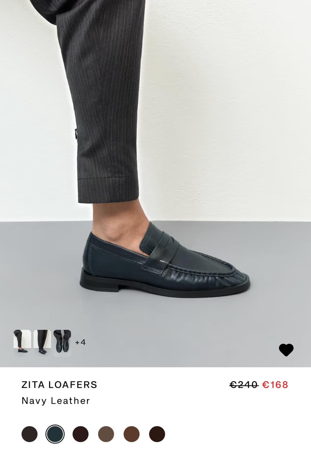 Miista zita loafers/navy leather 상품이미지2