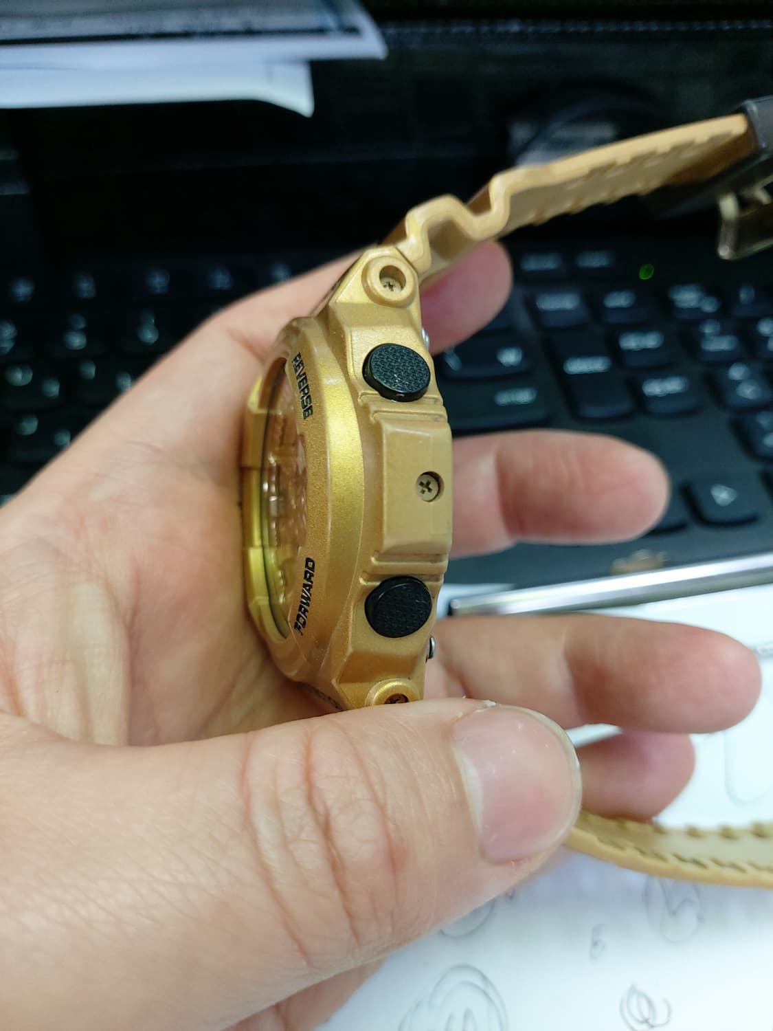 카시오 지샥 금장 시계 상품이미지2