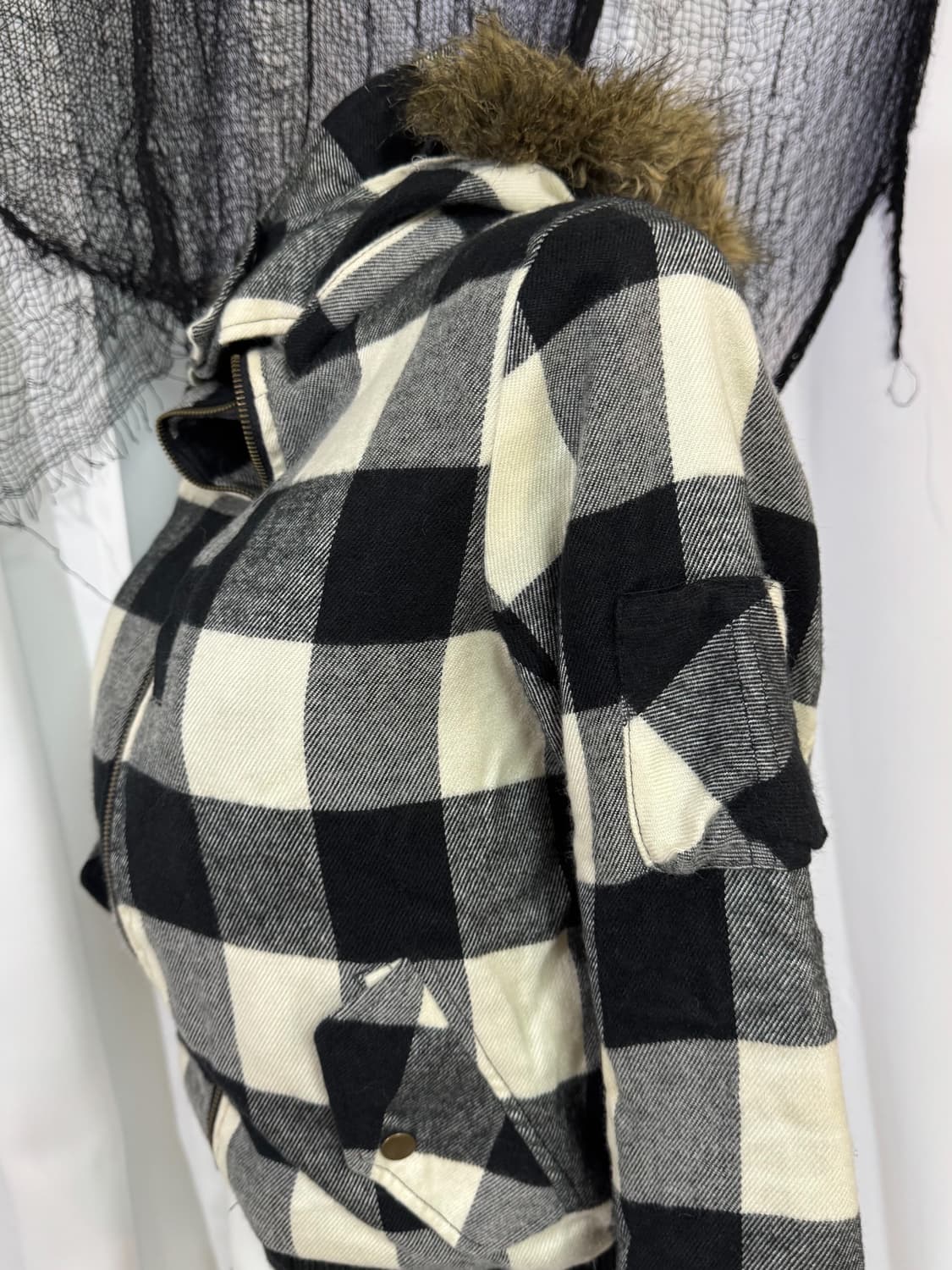  check fur jacket 상품이미지3