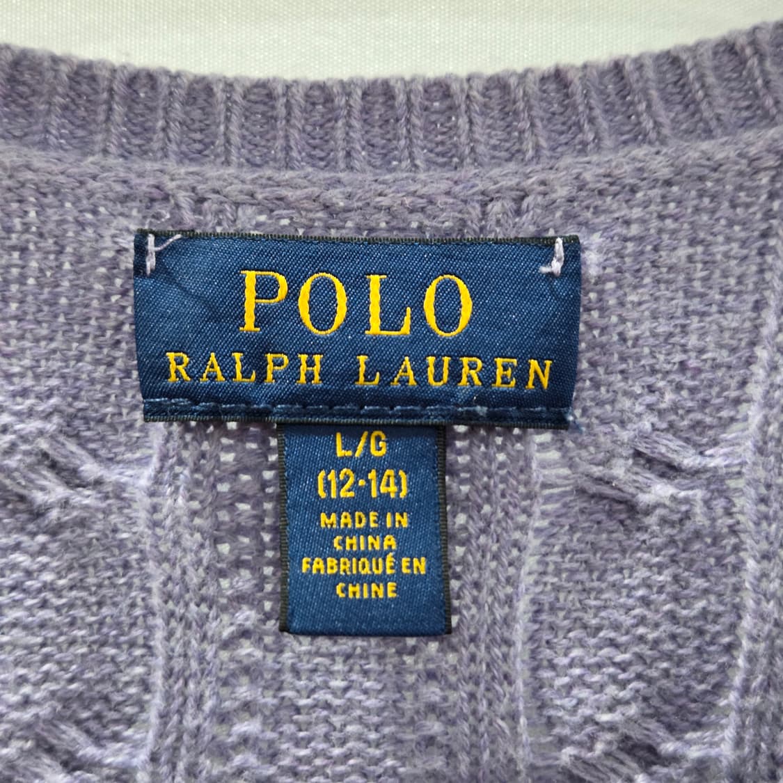 폴로랄프로렌 걸즈 케이블 니트 셔링 가디건 L/12/14 상품이미지3
