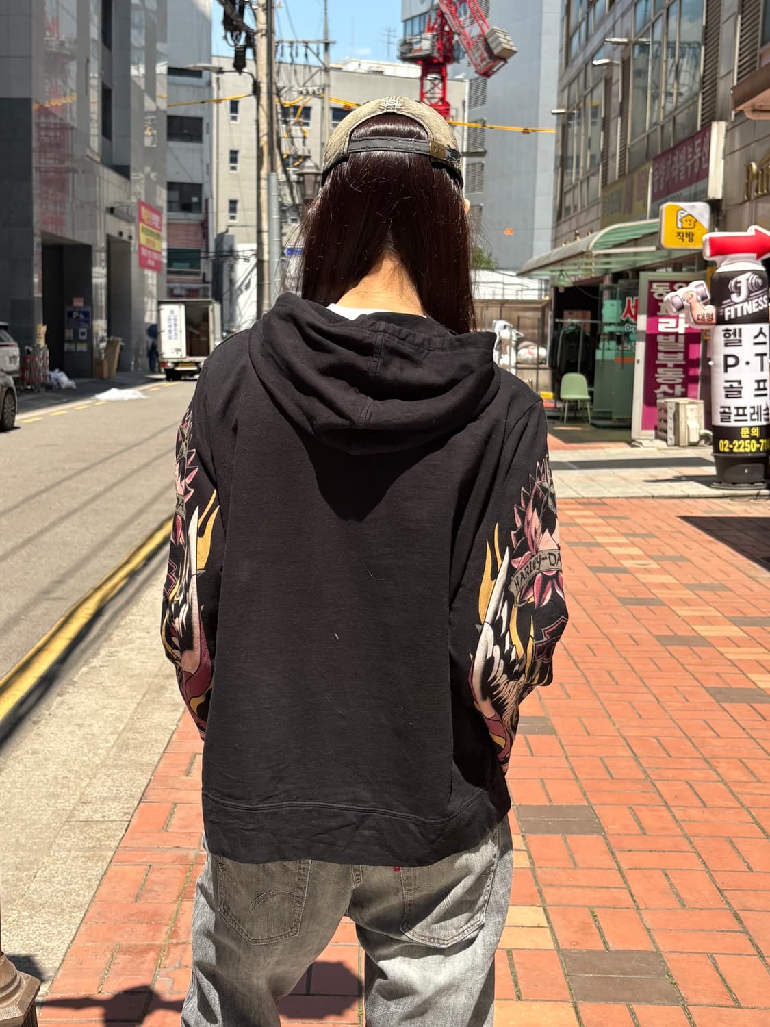 할리데이비슨 긴팔 프린팅 후드집업 상품이미지5