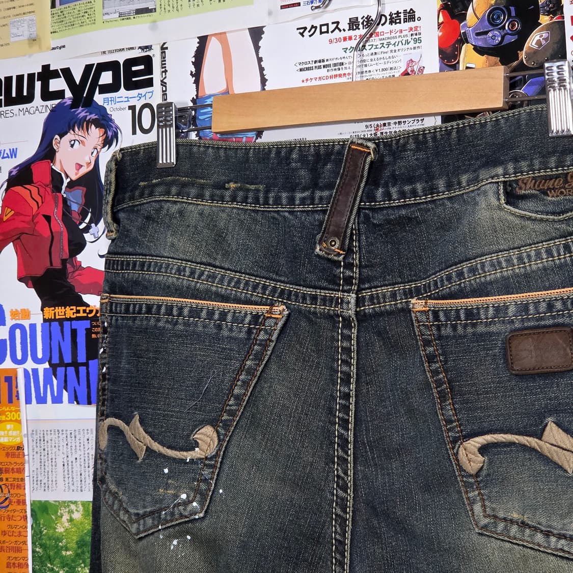 데미지 페인팅 샌드 워싱 데님 팬츠 상품이미지3