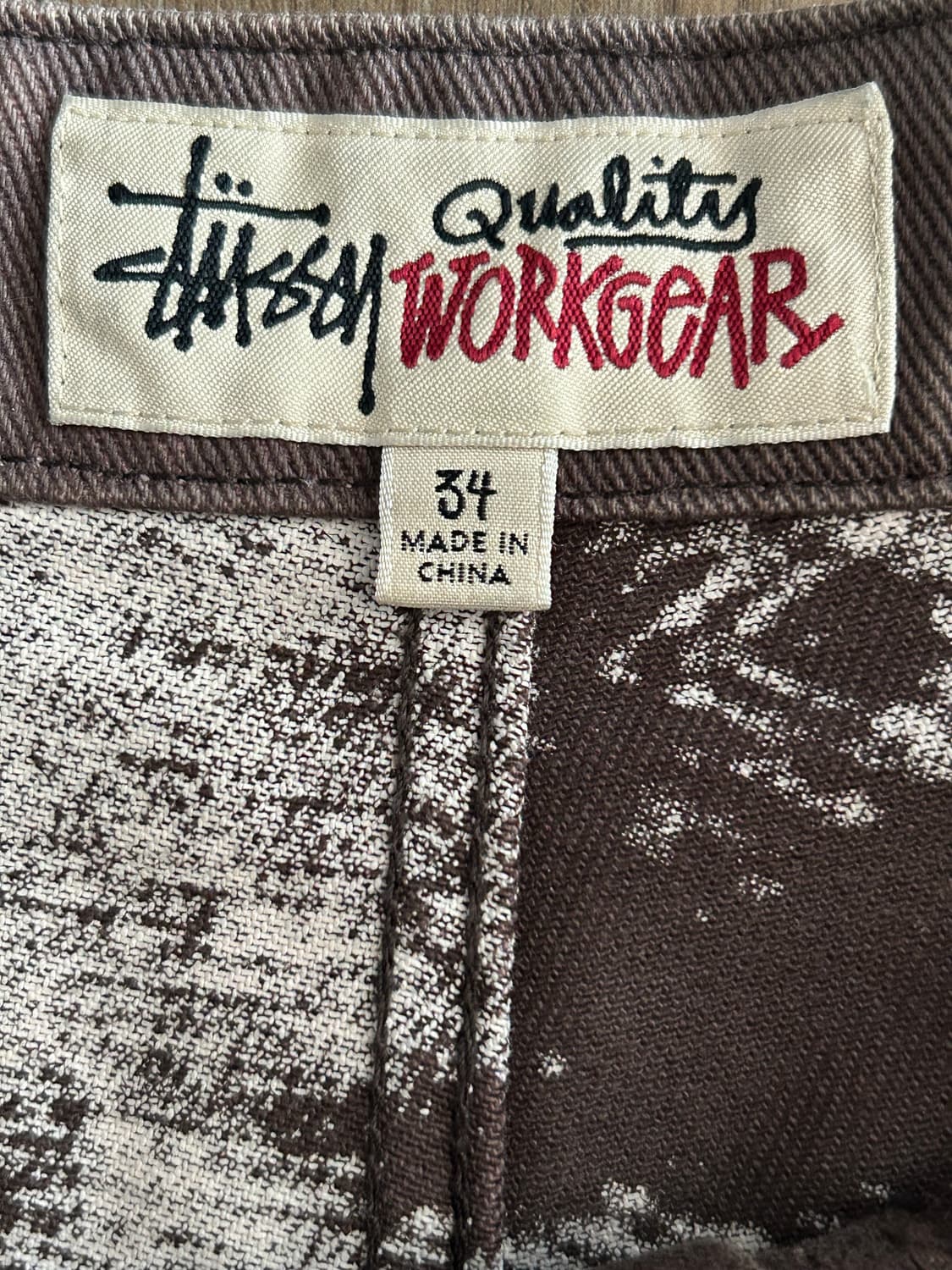 [34] 스투시 스포티드 블리치 워크팬츠 브라운 상품이미지3