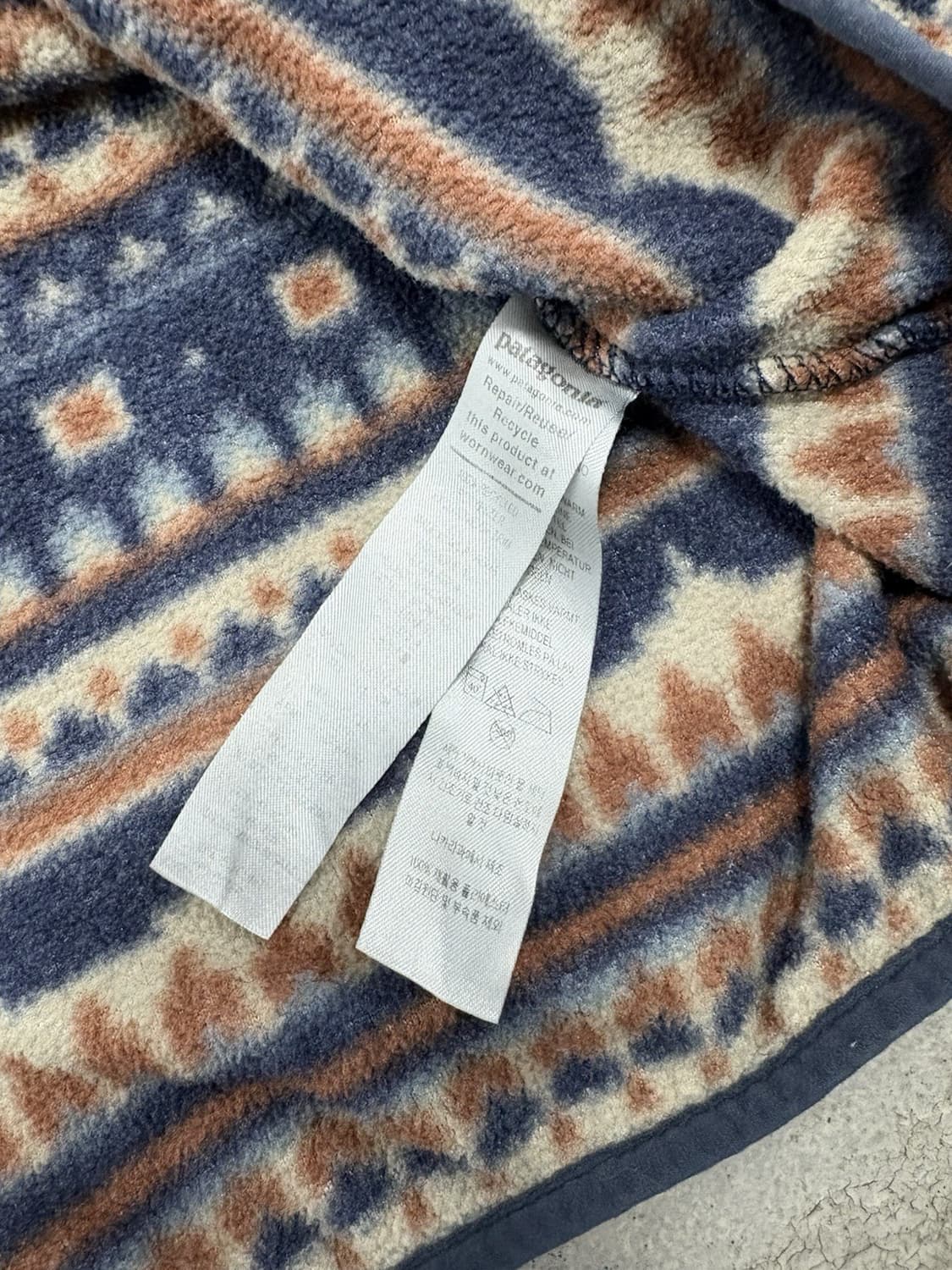 10s 파타고니아 신칠라 스냅-T 페어아일 네이비/브라운 니카라과 상품이미지4