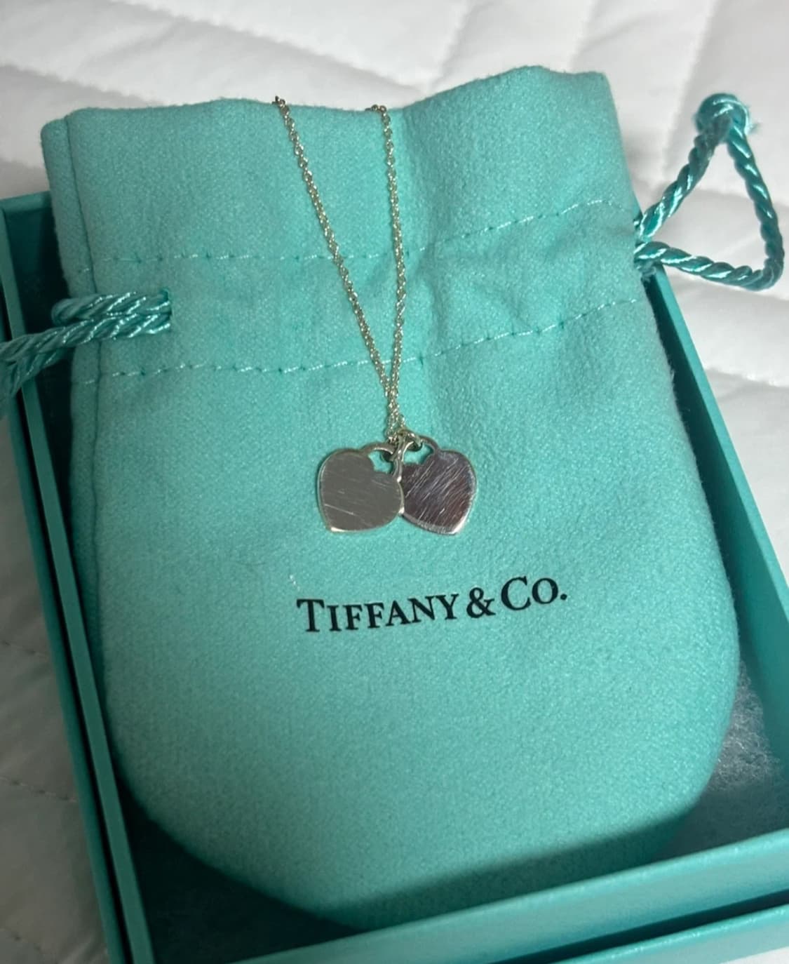 티파니앤코 핑크 더블하트 팬던트 목걸이 새제품 상품이미지5