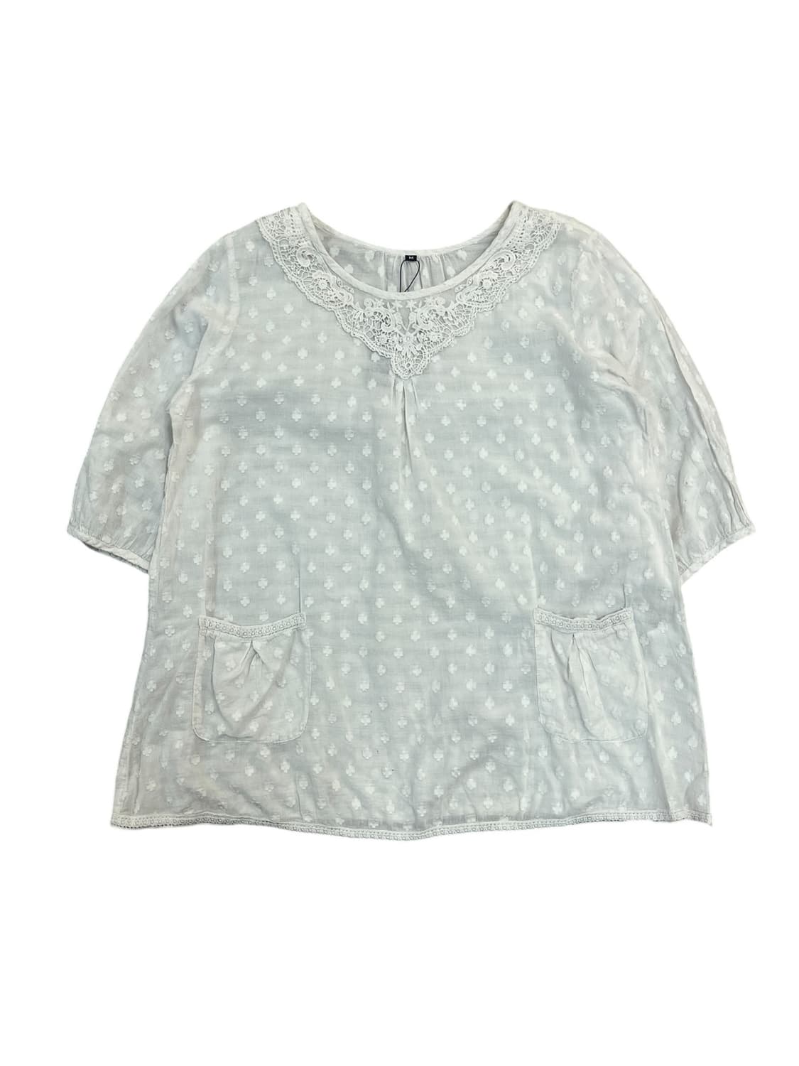 빈티지 포켓 블라우스 화이트 M #csz3736 상품이미지3