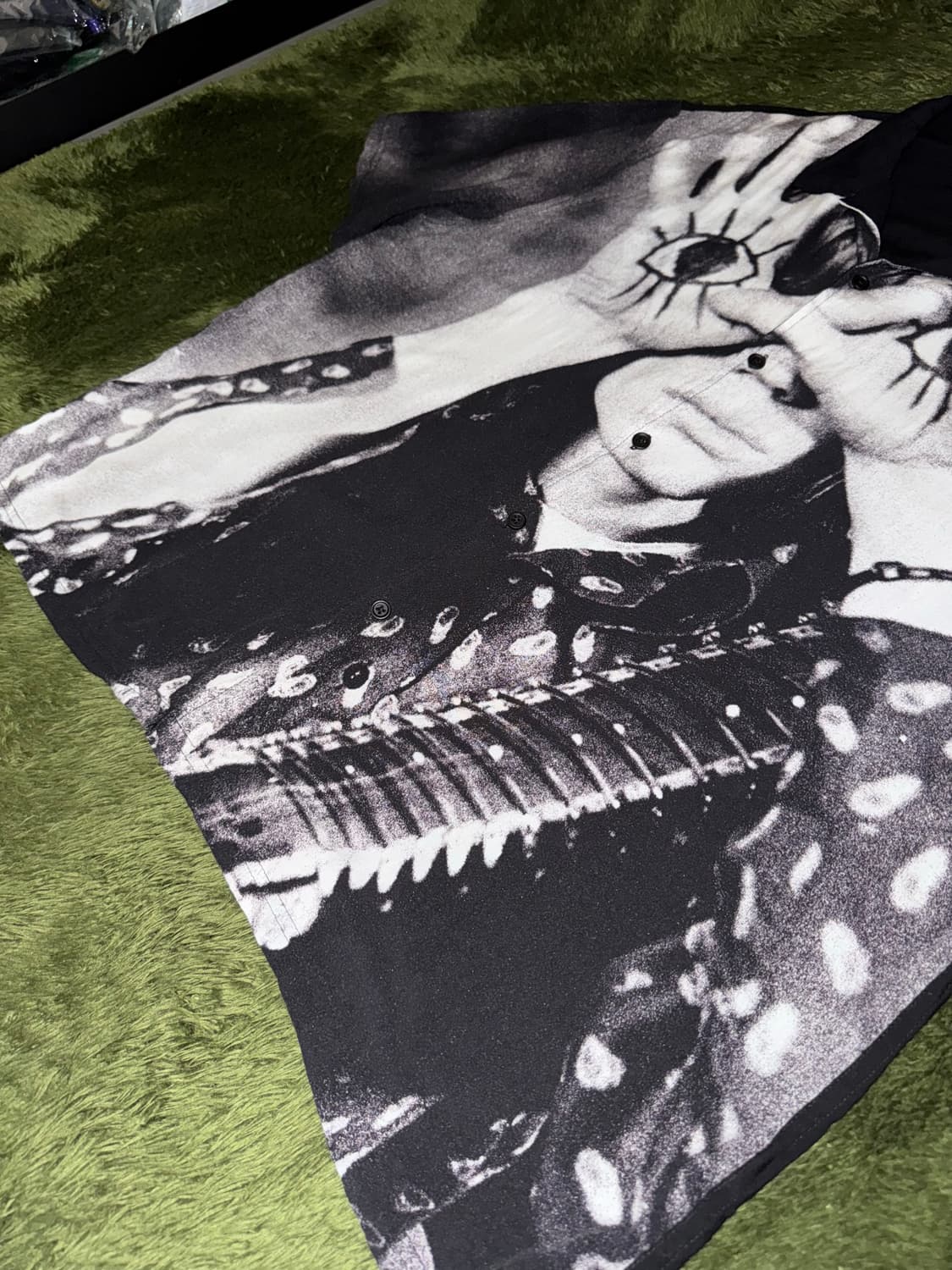 [XL] PLEASURES 플레져스 X 소닉 유스 오픈카라 레이온 셔츠 상품이미지5