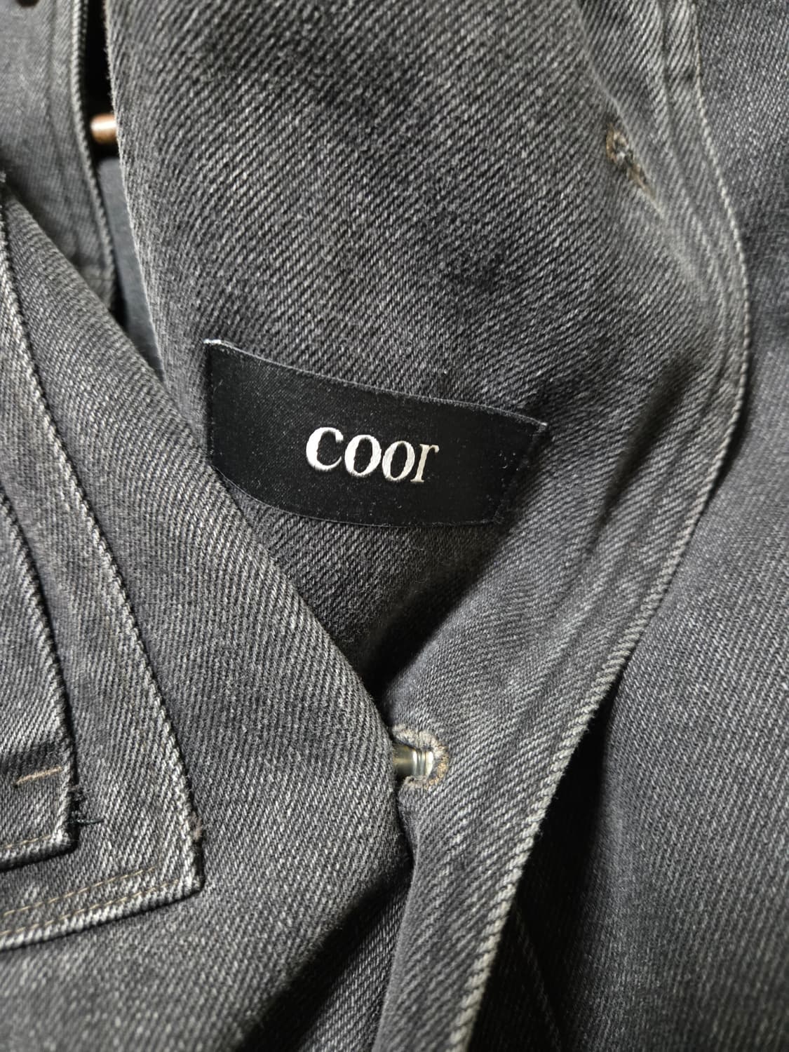 쿠어 투포켓 데님 자켓 흑청 M(100~105) 상품이미지3