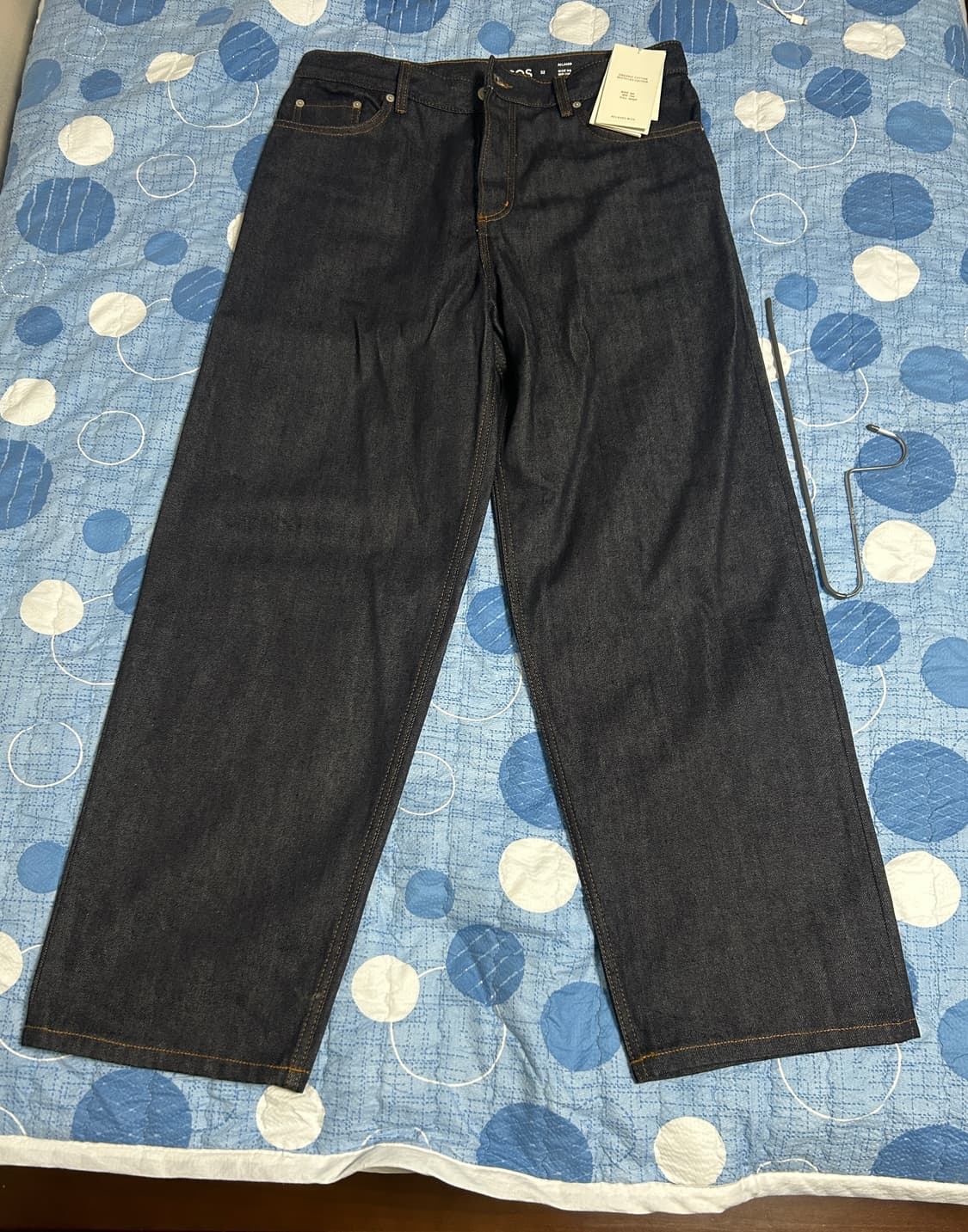 새상품 cos 코스 릴렉스드 핏 와이드레그 진 32size 블루  상품이미지1