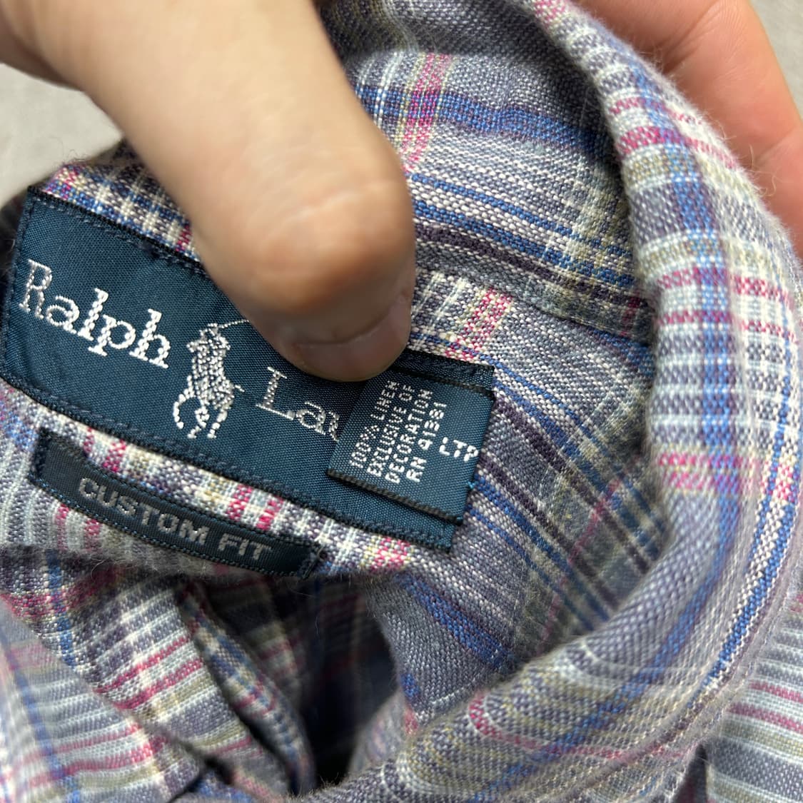 폴로 린넨 캔디 커스텀핏 체크셔츠(L) 상품이미지3