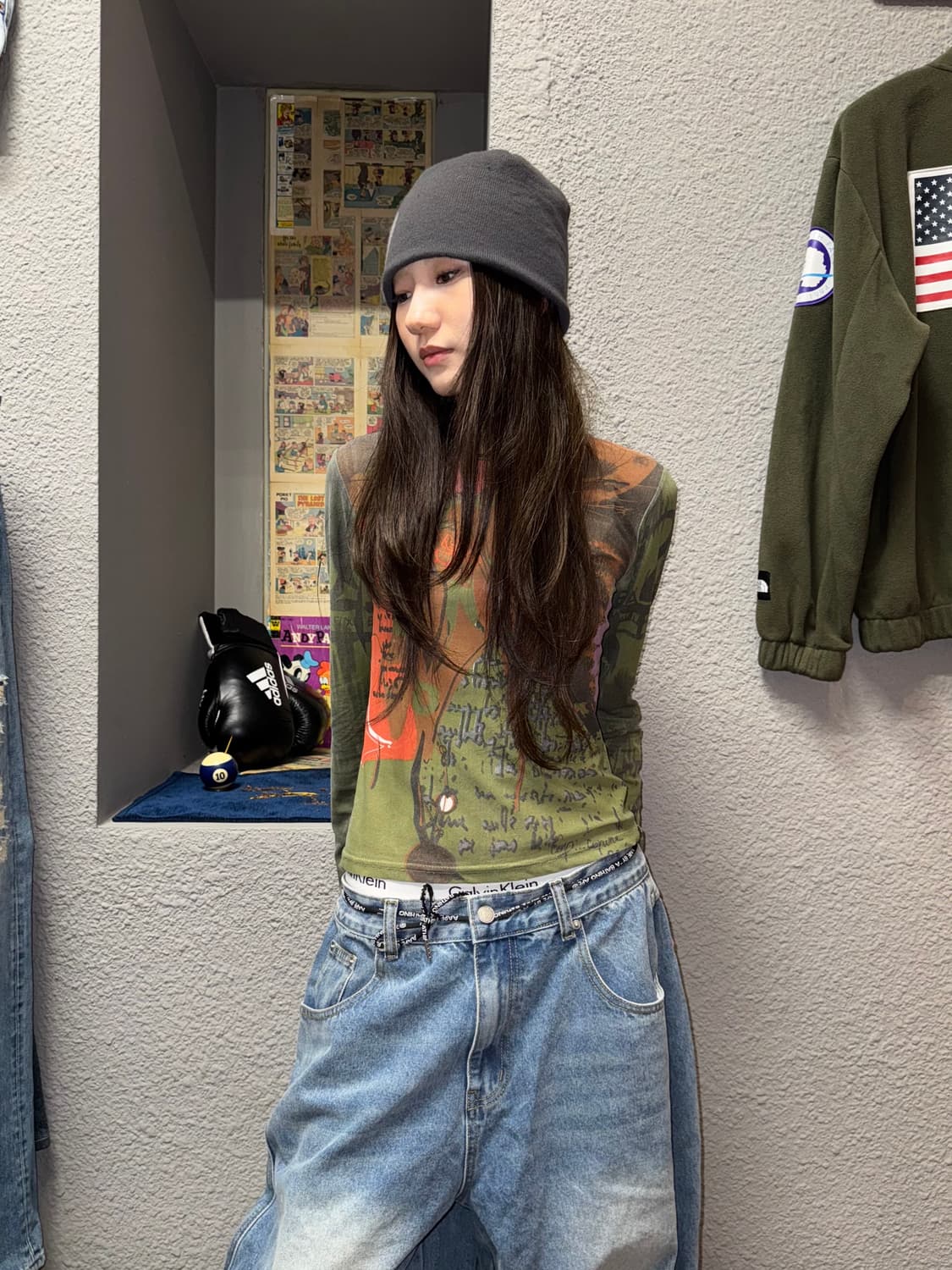 Stussy 스투시 로고 니트 비니 그레이 상품이미지1