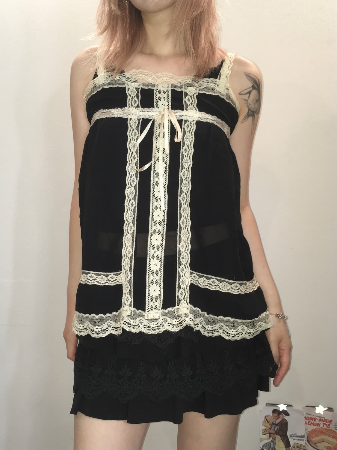 jpn vintage black lace frill sleeveless 상품이미지1
