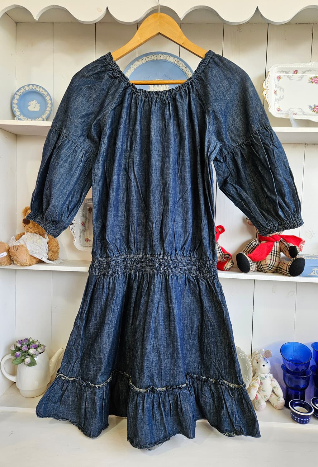 LEST ROSE(레스트로즈) 데님 오프숄더 원피스 상품이미지4